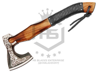 The Black Valknut II: Hand Forged Viking Axe with Leather Sheath & Wooden Box in Just $59-Functional Viking Axe