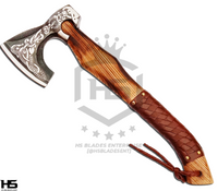 Handmade Axe Valknut Axe Viking Axe Hand Forged Axe Carbon Steel Axe with Sheath for Camping Axe for Hunting Axe Real Axe with Sword with Sheath Viking Sword