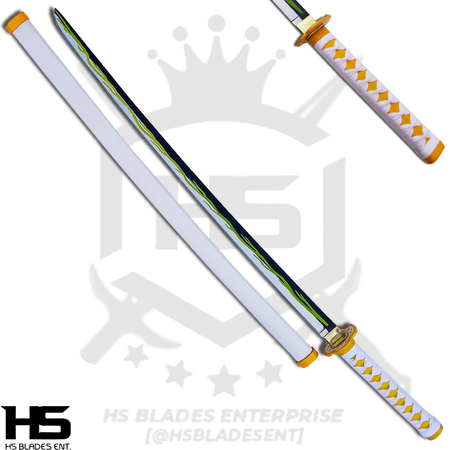 yellow zenitsu nichirin sword of thunder fighter zenitsu agatsuma with scabbard