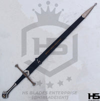 45" Damascus Anduril Sword of Aragorn King Elessar (Full Tang, BR) from Lord of The Rings Swords with Plaque & Sheath-LOTR Swords