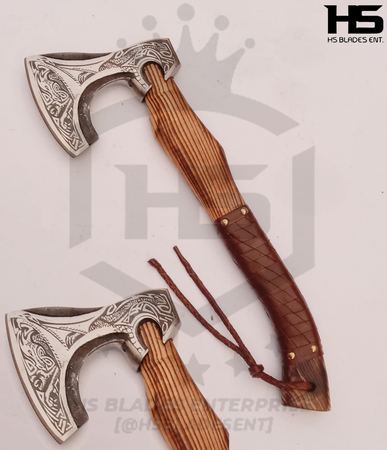 The Jörmungandr: Camping Functional Axe with Leather Sheath in Just $69-Functional Viking Axe
