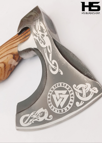 The Valknut: Battle Ready Axe with Leather Sheath-Functional Viking Axe