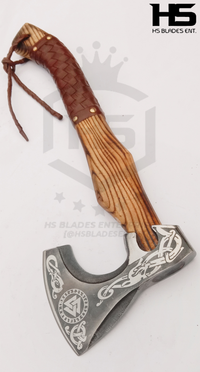 The Valknut: Battle Ready Axe with Leather Sheath-Functional Viking Axe