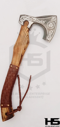 The Valknut: Battle Ready Axe with Leather Sheath-Functional Viking Axe