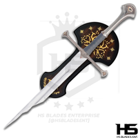 Pair of Narsil Sword & Shards of Narsil Sword in Just $111 (Battle Ready Spring Steel & D2 Steel Available) with Plaque & Scabbard from Lord of The Rings-LOTR Swords