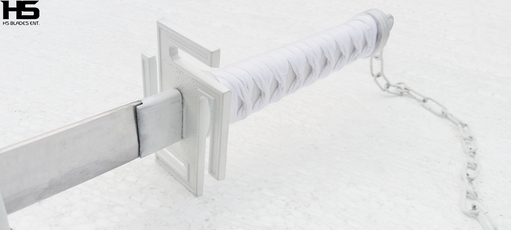 Full Tang White Tensa Zangetsu Sword of Ichigo Kurosaki