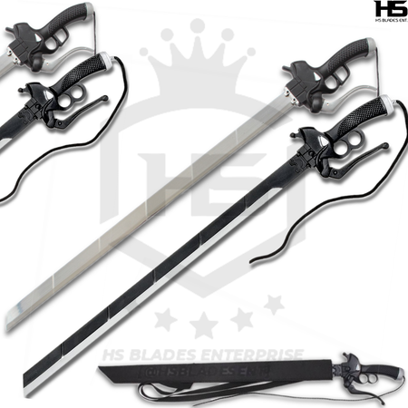 Ultrahard Attack on Titan Sword of Eren Yeager in Just $99 (Japanese Steel is Available) Pair with Sheath | Anime Sword