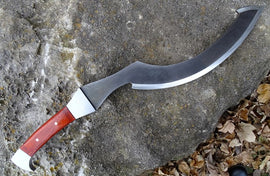 26" Josh R Khopesh Machete Bushcraft & Camping Machete (D2 Steel, Spring Steel are available) with Custom Blade Material Variations-Bushcraft Machete