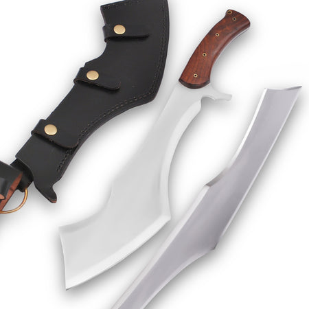 18" Head Hunter Bushcraft & Camping Machete (D2 Steel, Spring Steel are available) with Custom Blade Material Variations-Bushcraft Machete