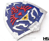 27" Blue Hylian Shield with wall hanger and sheath from The Legend of Zelda Shields