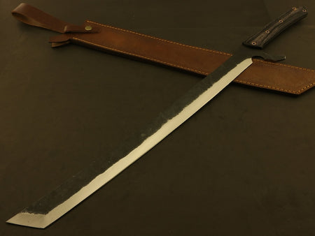 24" Tommsock Machete Bushcraft & Camping Machete (D2 Steel, Spring Steel are available) with Custom Blade Material Variations-Bushcraft Machete