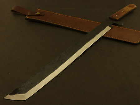 24" Terax Machete Bushcraft & Camping Machete (D2 Steel, Spring Steel are available) with Custom Blade Material Variations-Bushcraft Machete