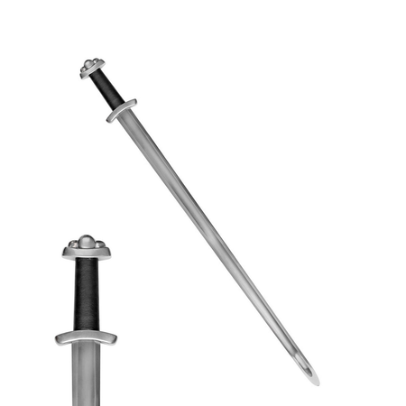 36" Full Tang Viking Carolingian Type Sword (Spring Steel & D2 Steel Battle ready are available) with Scabbard-Black