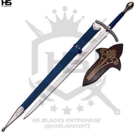 This is featured Glamdring Sword of Gandalf the Grey that comes with wooden plaque and wooden scabbard