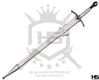 Gandalf Sword's Scabbard is made up of wood with casted metal fittings, further adorned with hand-stitched leather scabbard offering best safety to Damascus Glamdring Sword