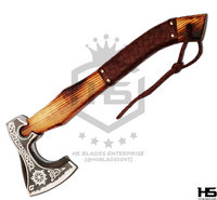 The Sol Aurvandill: Hand Forged Viking Axe with Leather Sheath & Wooden Box in Just $49-Functional Viking Axe