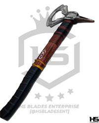 Damascus Assassin Tomahawk Axe in Just $149 with Leather Sheath from Assassin Creed Axe (Rosewood handle)-Functional Axe