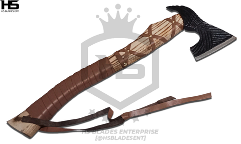 The Sonex: Hand Forged Viking Axe with Leather Sheath & Wooden Box in Just $59-Functional Viking Axe