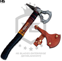 Damascus Assassin Tomahawk Axe in Just $149 with Leather Sheath from Assassin Creed Axe (Rosewood handle)-Functional Axe