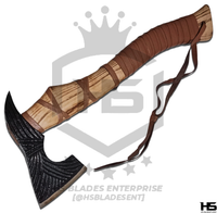 The Sonex: Hand Forged Viking Axe with Leather Sheath & Wooden Box in Just $59-Functional Viking Axe