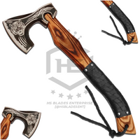 The Tigerar II: Hand Forged Viking Axe with Leather Sheath & Wooden Box in Just $59-Functional Viking Axe