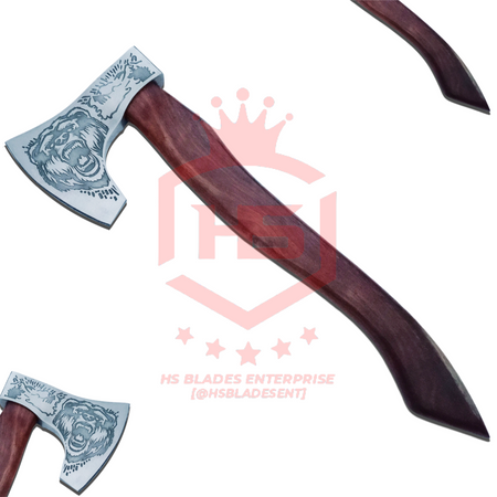 The Bjorn: Hand Forged Viking Axe with Leather Sheath & Wooden Box in Just $49-Functional Viking Axe