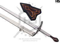 white Glamdring Sword comes with hand stitched white leather Scabbrad