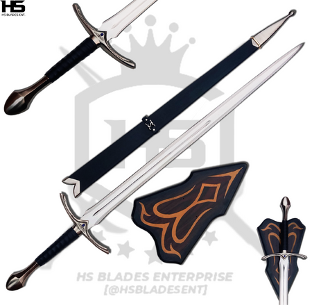 Black Glamdring Sword of Gandalf The Grey from Lord of The Rings with Plaque & Scabbard to form one complete set