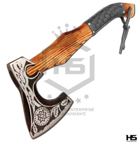 The Sol Aurvandill II: Hand Forged Viking Axe with Leather Sheath & Wooden Box in Just $59-Functional Viking Axe