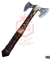 The Aegishjalmr: Hand Forged Viking Axe with Leather Sheath & Wooden Box in Just $88-Functional Viking Axe