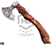 The Tribal Chief: Hand Forged Viking Axe with Leather Sheath & Wooden Box in Just $59-Functional Viking Axe