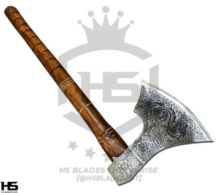 The Tensai: Hand Forged Viking Axe with Leather Sheath & Wooden Box in Just $59-Functional Viking Axe