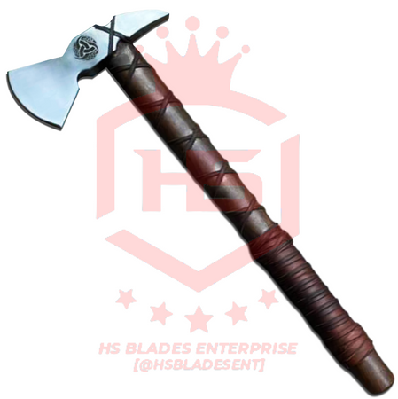 The Feast Tomahawk: Hand Forged Viking Axe with Leather Sheath & Wooden Box in Just $49-Functional Viking Axe
