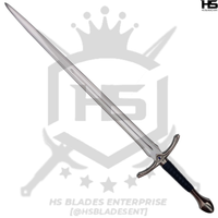 Battle Ready Black Glamdring Sword is functional real longsword that is tempered and heat treated