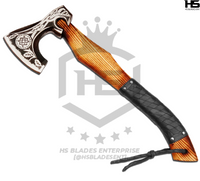 The Sol Aurvandill II: Hand Forged Viking Axe with Leather Sheath & Wooden Box in Just $59-Functional Viking Axe