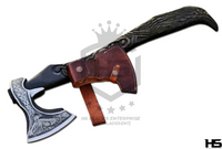 The Minhug: Hand Forged Viking Axe with Leather Sheath & Wooden Box in Just $77-Functional Viking Axe