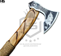 The Berserker: Hand Forged Viking Axe with Leather Sheath & Wooden Box in Just $59-Functional Viking Axe