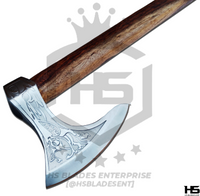 The Ragnar Styles: Hand Forged Viking Axe with Leather Sheath & Wooden Box in Just $49-Functional Viking Axe