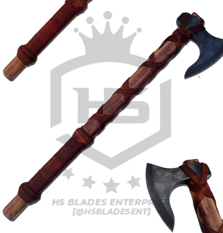 The Ragnar Exclusive: Hand Forged Viking Axe with Leather Sheath & Wooden Box in Just $59-Functional Viking Axe