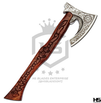 The Foltrexis: Hand Forged Viking Axe with Leather Sheath & Wooden Box in Just $59-Functional Viking Axe