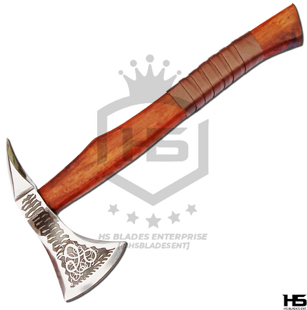 The Little Serpent II: Hand Forged Viking Axe with Leather Sheath & Wooden Box in Just $59-Functional Viking Axe