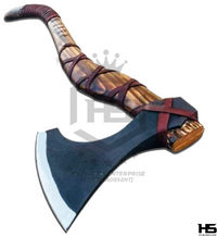 The Chaotic Raven: Hand Forged Viking Axe with Leather Sheath & Wooden Box in Just $59-Functional Viking Axe