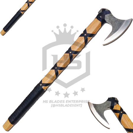 The Ragnar Ax: Hand Forged Viking Axe with Leather Sheath & Wooden Box in Just $49-Functional Viking Axe