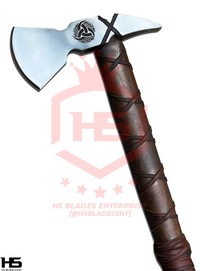 The Feast Tomahawk: Hand Forged Viking Axe with Leather Sheath & Wooden Box in Just $49-Functional Viking Axe