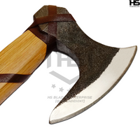 The Ragnar Axe: Hand Forged Viking Axe with Leather Sheath & Wooden Box in Just $49-Functional Viking Axe
