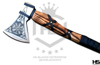The Pure Valkyire II: Hand Forged Viking Axe with Leather Sheath & Wooden Box in Just $49-Functional Viking Axe