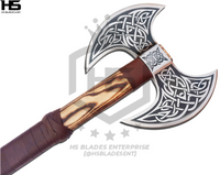 The Odotunax: Hand Forged Viking Axe with Leather Sheath & Wooden Box in Just $88-Functional Viking Axe