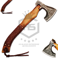 The Nidhogg Valkyire: Hand Forged Viking Axe with Leather Sheath & Wooden Box in Just $49-Functional Viking Axe