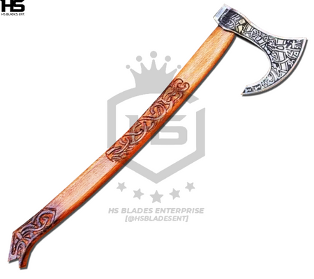 The Surpherb: Hand Forged Viking Axe with Leather Sheath & Wooden Box in Just $77-Functional Viking Axe