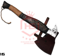 The Warlord: Hand Forged Viking Axe with Leather Sheath & Wooden Box in Just $77-Functional Viking Axe